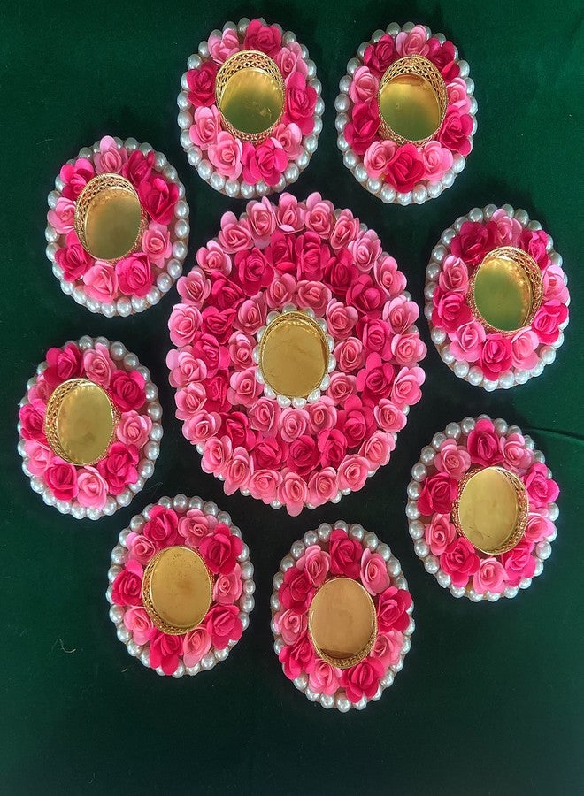 AGAAS ENTERPRISES Agaas Enterpr Rangoli Diya Floor Rangoli with Tealight Candle Holders for Diwali Festival Indoor Outdoor Decor Rangoli Mat for Festival Decoration Set of 9 PICS - Image 5
